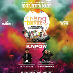 RANG BARSE
The Ultimate Holi Celebration at Novotel Dona Sylvia.
Alongside @itskapowtime & dj @theonlyashmyrrah 
Rs 1400/- all inclusive.

Call 7720032756 / 0832-6727777 / 7030042646 for reservations.

#NovotelDonaSylvia #HoliParty #Holi2025
#HoliFest